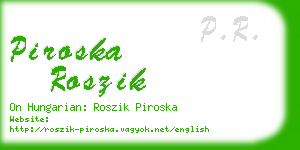 piroska roszik business card